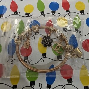 Gold Charm Bracelet with Accents
